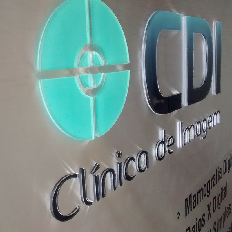 Placa Inox com Acrílico